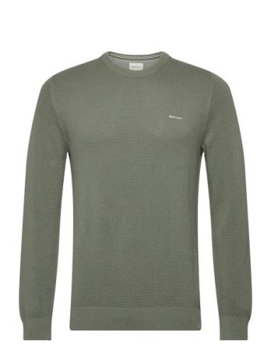 GANT Cotton Pique C-Neck Grön