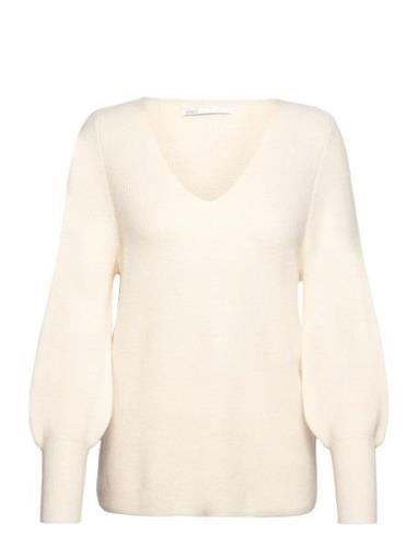 ONLY Onlatia L/S V-Neck Cuff Knt Noos Kräm