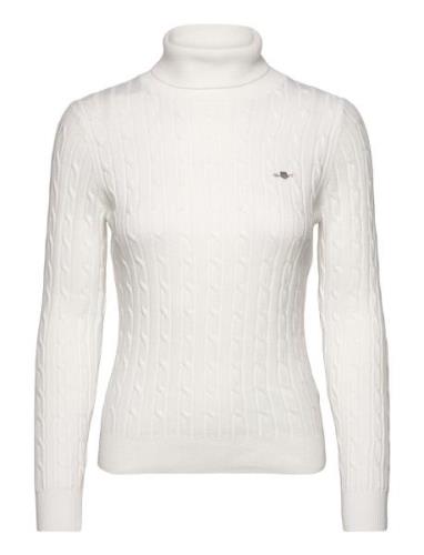 GANT Stretch Cotton Cable Turtleneck Vit