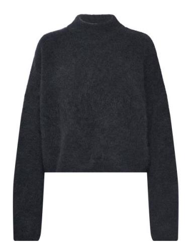 Boxy Alpaca Sweater Tops Knitwear Jumpers Black Hope