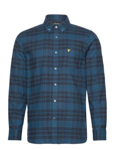 Lyle & Scott Check Flannel Shirt Marinblå