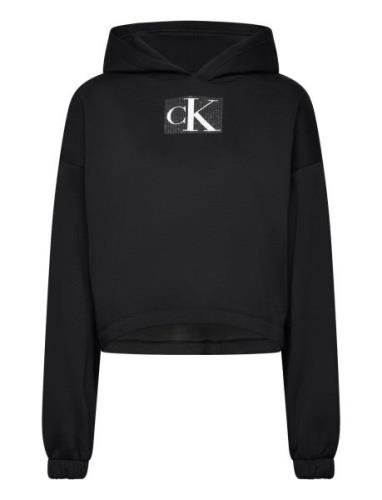 Sequin Hoodie Tops Sweat-shirts & Hoodies Hoodies Black Calvin Klein J...