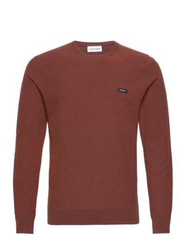 Calvin Klein Cotton Nylon Mouline Sweater Burgundy