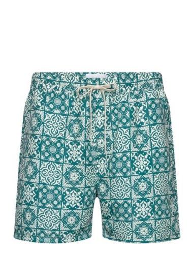 Stan Aop Swim Shorts 2.0 Badshorts Green Les Deux