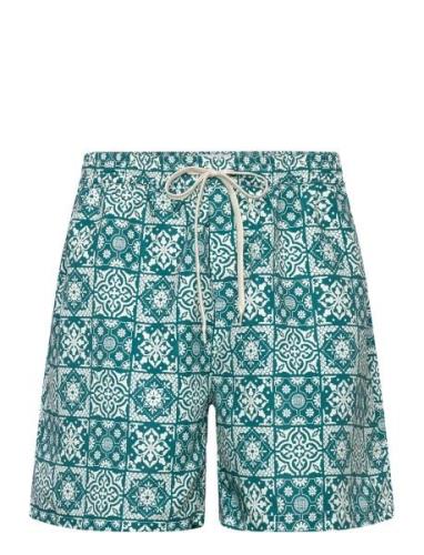 Les Deux Stan Aop Swim Shorts 2.0 Blå