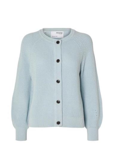 Selected Femme Slflola Ls Knit Cardigan Blå