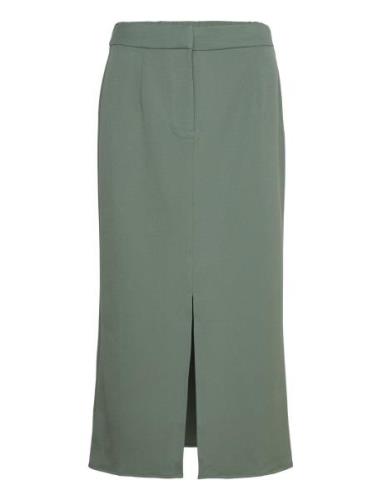 Vivar Hw Long Skirt - Noos Knälång Kjol Khaki Green Vila