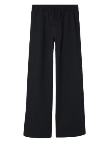 Nlfhussa String Straight Pant Bottoms Trousers Black LMTD
