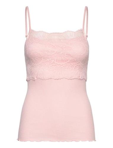 Rosemunde Silk Strap Top W/ Lace Rosa