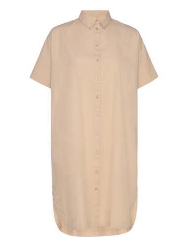 Selected Femme Slfblair 2/4 Short Shirt Dress Noos Beige