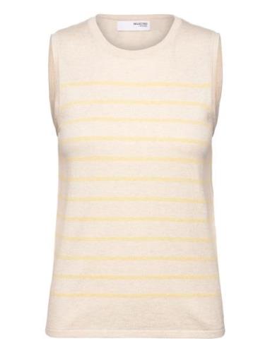 Selected Femme Slfberga Sl Knit O-Neck Beige