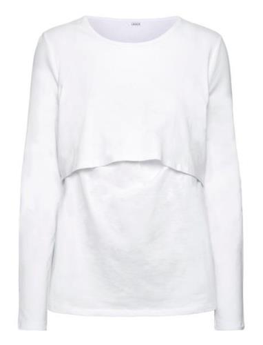 Top Mom Vera New Nursing Tops T-shirts & Tops Long-sleeved White Linde...