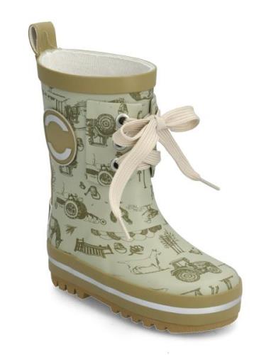 Printed Wellies W. Lace Shoes Rubberboots High Rubberboots Green Mikk-...