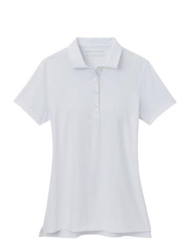 Peter Millar Short Sleeve Button Polo Vit