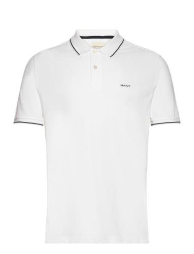 Tipping Ss Pique Rugger Tops Polos Short-sleeved White GANT