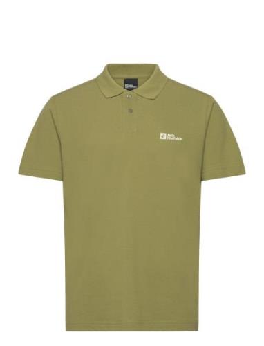 Essential Polo M Sport Polos Short-sleeved Green Jack Wolfskin