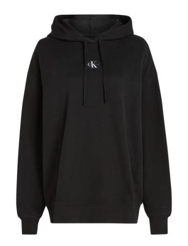 Calvin Klein Jeans Woven Label Over D Hoodie Svart