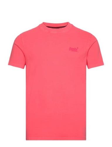 Superdry Essential Logo Emb Neon Tee Korall