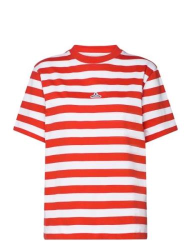 W. Hanger Striped Tee Tops T-shirts & Tops Short-sleeved Red HOLZWEILE...