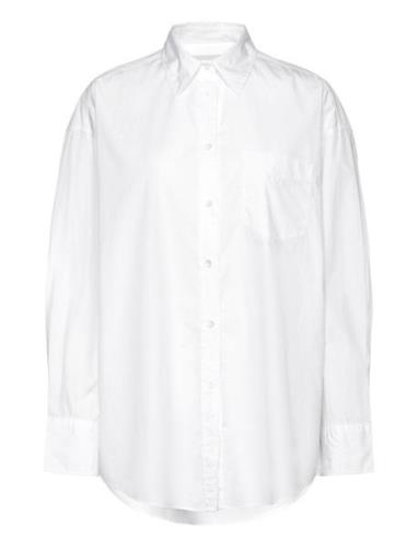 Os Poplin Shirt Tops Shirts Long-sleeved White GANT