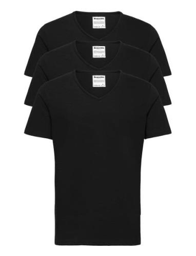 Original Men's V-Neck Tee 3-P. Tops T-shirts Short-sleeved Black Reste...