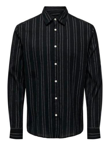 Onssweet Rlx Ls Striped Shirt Tops Shirts Casual Black ONLY & SONS