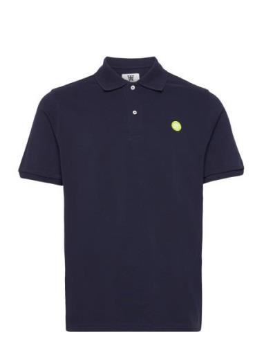 Seb Pique Polo Tops Polos Short-sleeved Navy Double A By Wood Wood