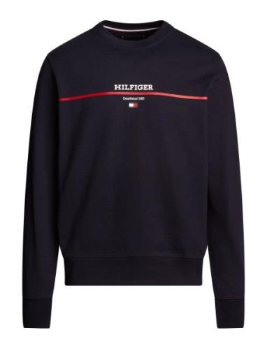 Tommy Hilfiger Hilfiger Stripe Terry Sweatshirt Marinblå