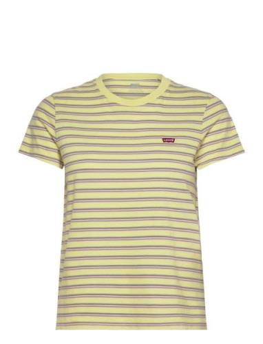 Perfect Tee Cool Stripe Powder Tops T-shirts & Tops Short-sleeved Yell...