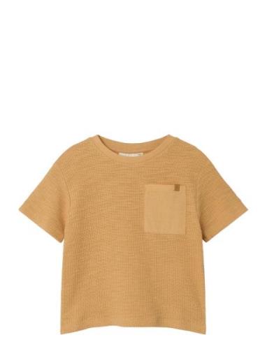 Nmmhonjo Ss Loose Top Lil Tops T-shirts Short-sleeved Beige Lil'Atelie...