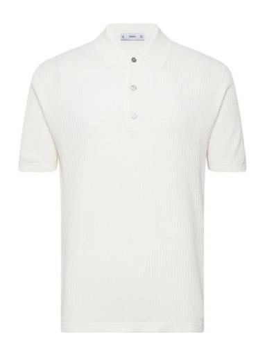 Mango Knit Cotton Polo Shirt Vit