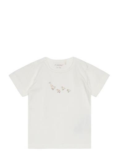 T-Shirt Ss Tops T-shirts Short-sleeved White Fixoni