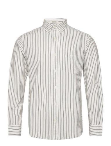 Reg Archive Oxford Stripe Shirt Tops Shirts Casual Cream GANT