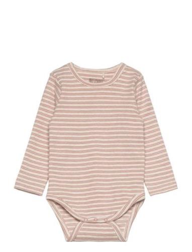 Huttelihut Body Ls Striped Rib Rosa