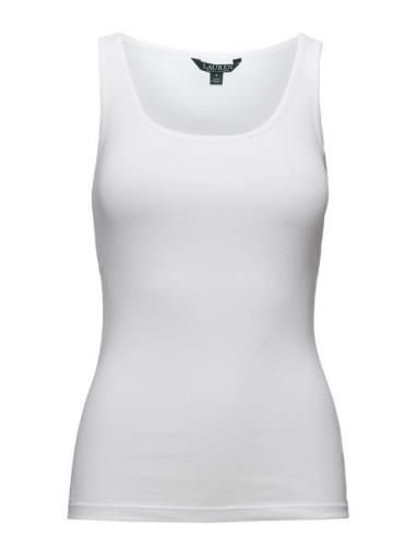 Cotton-Blend Tank Top Tops T-shirts & Tops Sleeveless White Lauren Ral...