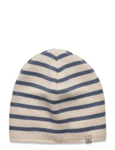 Beanie Striped Knit Accessories Headwear Hats Beanie Blue Huttelihut