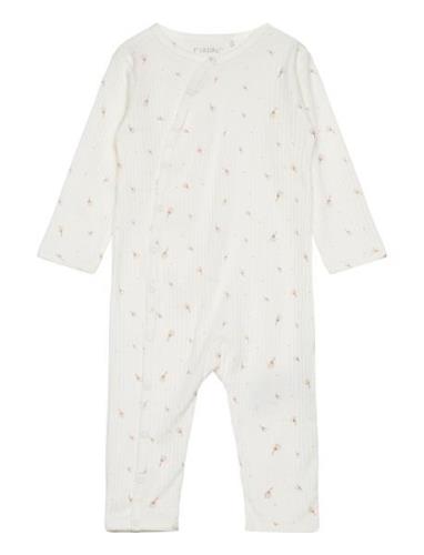 Nightsuit Rib Pyjamas Sie Jumpsuit Cream Fixoni