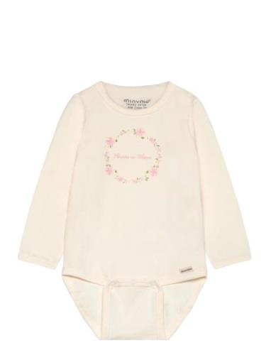 Body Ls Långärmad Bodysuit Cream Minymo