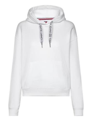 Tommy Jeans Tjw Bxy Logo Drawcord Hoodie Ext Vit