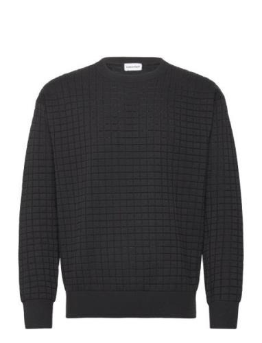 Calvin Klein Check Pattern Sweater Svart