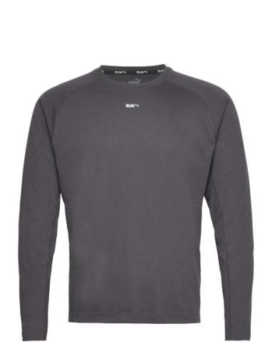 M Run Ls Tee Sport T-shirts Long-sleeved Grey PUMA