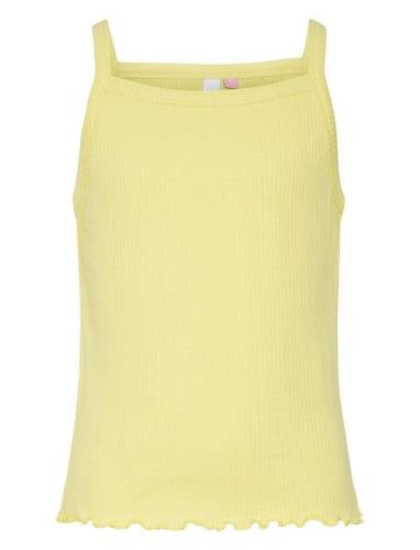 Vmlavender Sl Rib Top Jrs Girl Tops T-shirts Sleeveless Yellow Vero Mo...