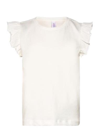 Vmemily Sl Frill Top Jrs Girl Tops T-shirts Short-sleeved White Vero M...