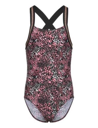 Swimsuit W Elastic Straps, Aop Baddräkt Badkläder Multi/patterned Colo...