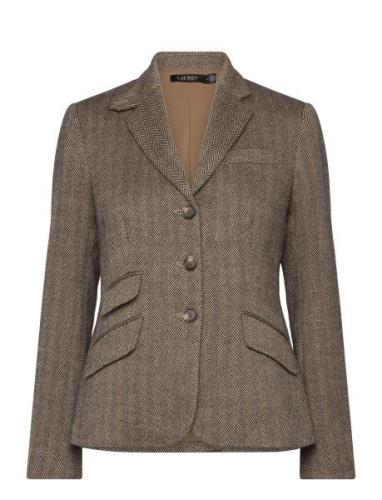 Lauren Ralph Lauren Herringb Tweed Blazer Brun