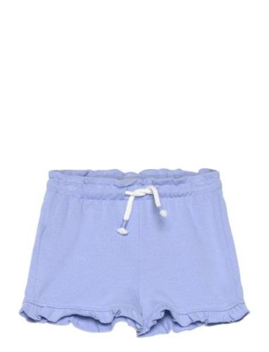 Mango Elastic Waist Short With Ruffles Blå