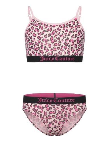 Juicy Leopard Bralette And Bikini Brief Set Hanging Underkläderset Pin...