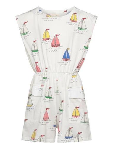 Mini Rodini Sailing Boats Aop Summersuit Vit