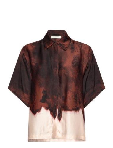 Cmsabina-Shirt Tops Shirts Short-sleeved Brown Copenhagen Muse