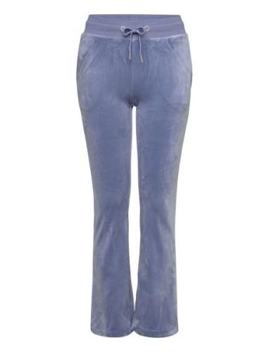 Lindex Trousers Jersey Velour Blå